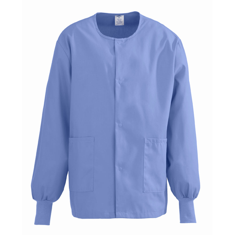 Medline ComfortEase Unisex Crew-Neck Warm Jackets - ComfortEase Unisex Crew-Neck Warm Scrub Jacket with Knit Cuff, Ceil, Size 3XL - GVTRNCB3XL