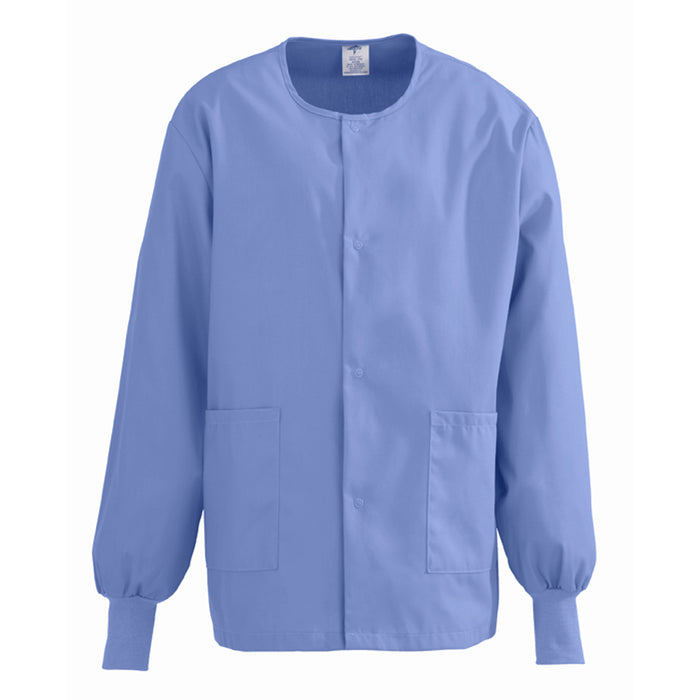 Medline ComfortEase Unisex Crew-Neck Warm Jackets - ComfortEase Unisex Crew-Neck Warm Scrub Jacket with Knit Cuff, Ceil, Size 3XL - GVTRNCB3XL