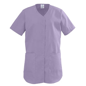 Medline ComfortEase Ladies Shirttail Scrub Tops - DBD-TOP, SCRUB, SNAP-SHIRTTAIL, LAVENDER, MD - 8834JLVM