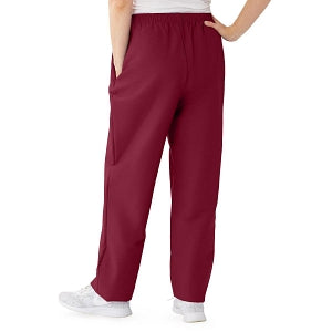 Medline ComfortEase Women's Elastic Waist Scrub Pants with 2 Pockets - ComfortEase Women's Elastic Waist 2-Pocket Scrub Pants, Size M Regular Inseam, Wine - 8850JWNM