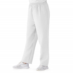 Medline ComfortEase Women's Elastic Waist Scrub Pants with 2 Pockets - ComfortEase Women's Elastic Waist 2-Pocket Scrub Pants, Size 2XL Regular Inseam, White - 8850XTQXXL