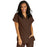Medline ComfortEase Women's Crossover Tunic Scrub Top with Two Pockets - ComfortEase Women's Short-Sleeve Crossover Tunic Scrub Top with 2 Pockets, Size XL, Brown - 8851JBRXL