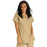 Medline ComfortEase Women's Crossover Tunic Scrub Top with Two Pockets - ComfortEase Women's Short-Sleeve Crossover Tunic Scrub Top with 2 Pockets, Size M, Khaki - 8851JKKM