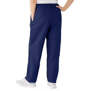Medline ComfortEase Women's Elastic Waist Scrub Pants with 2 Pockets - ComfortEase Women's Elastic Waist 2-Pocket Scrub Pants, Size 3XL Petite Inseam, Midnight Blue - 8852JNTXXXL