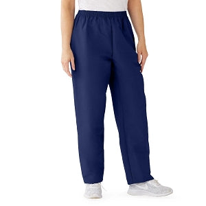 Medline ComfortEase Women's Elastic Waist Scrub Pants with 2 Pockets - ComfortEase Women's Elastic Waist 2-Pocket Scrub Pants, Size 3XL Petite Inseam, Midnight Blue - 8852JNTXXXL