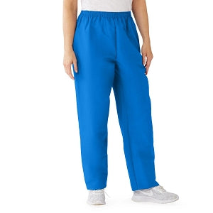 Medline ComfortEase Women's Elastic Waist Scrub Pants with 2 Pockets - ComfortEase Women's Elastic Waist 2-Pocket Scrub Pants, Size 3XL Petite Inseam, Royal Blue - 8852JRLXXXL