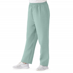 Medline ComfortEase Women's Elastic Waist Scrub Pants with 2 Pockets - ComfortEase Women's Elastic Waist 2-Pocket Scrub Pants, Size S Petite Inseam, Seaspray - 8852JSSS