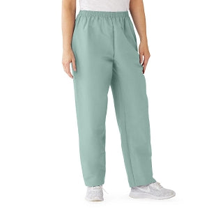 Medline ComfortEase Women's Elastic Waist Scrub Pants with 2 Pockets - ComfortEase Women's Elastic Waist 2-Pocket Scrub Pants, Size S Petite Inseam, Seaspray - 8852JSSS