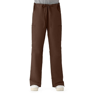 Medline ComfortEase Women's Modern Fit Cargo Scrub Pants with 4 Pockets - ComfortEase Women's Modern Fit Cargo Scrub Pants with 4 Pockets, Size L Petite Inseam, Brown - 8865JBRLP