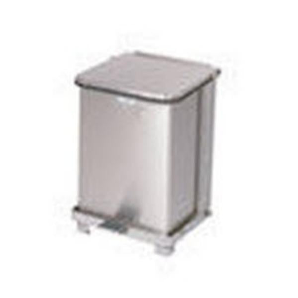 Rubbermaid Can Trash Defenders SS 7gal Step-On Pedal Flt Ld Slvr/Orng Sqr Ea