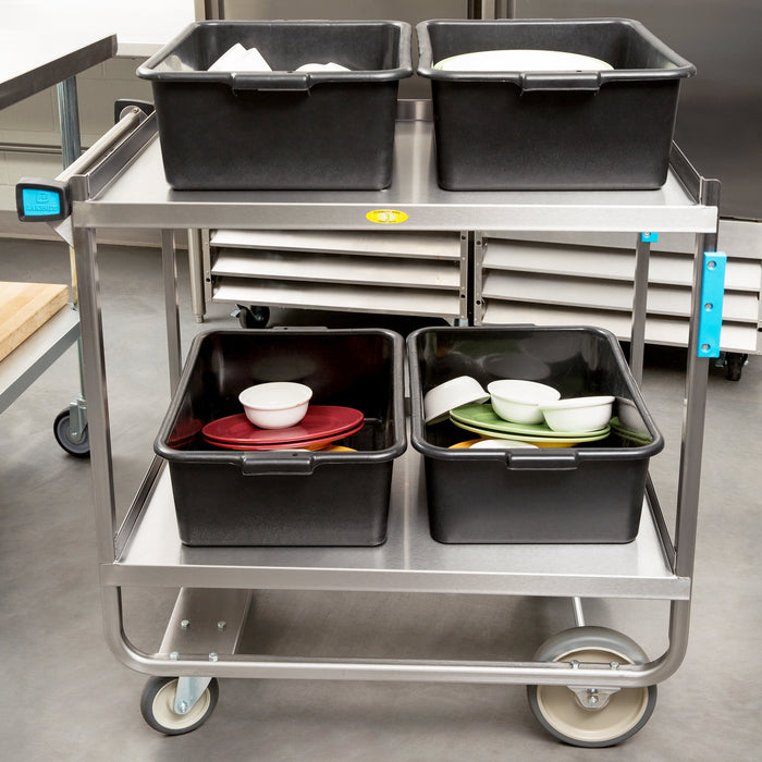 Lakeside Heavy-Duty Stainless Steel Utility Carts - Heavy-Duty Stainless-Steel Utility Cart, 700 lb., 2 Shelves, 22.375" x 38.625" x 37.125" - 743