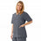 Medline AngelStat Women's V-Neck Tunic Scrub Top with 2 Pockets - AngelStat Women's V-Neck Short-Sleeve Tunic Scrub Top with 2 Pockets, Size XL, Charcoal - 893NCCXL