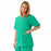Medline AngelStat Women's V-Neck Tunic Scrub Top with 2 Pockets - AngelStat Women's V-Neck Short-Sleeve Tunic Scrub Top with 2 Pockets, Size S, Jade - 893NTJS