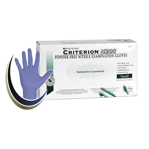 Henry Schein  Gloves Exam Criterion N200 PF Nitrile Latex-Free Sm Blue 200/Bx, 10 BX/CA (9007438)