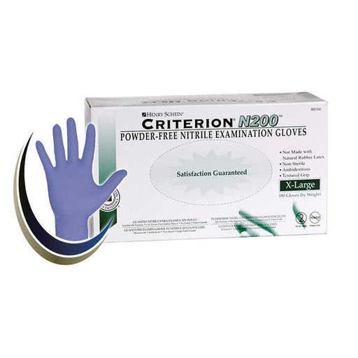 Henry Schein  Gloves Exam Criterion N200 PF Nitrile Latex-Free XL Blue 180/Bx, 10 BX/CA (9007441)