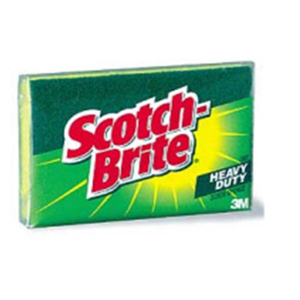 3M Business Products Scotch-Brite Scrub Sponges Green/Yellow 3/Pk
