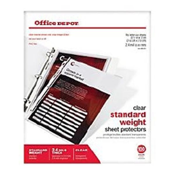 Office Depot Business Services Top-Loading Sheet Protectors Standard Weight Clear 100/Bx