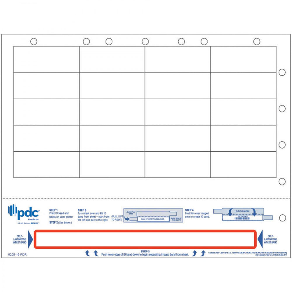 Red Band W/Holes/Te 8-1/2 X 11 9205-16-Pdr