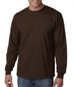 Gildan Activewear Long Sleeve T-Shirts - Unisex Long-Sleeve T-Shirt, 100% Cotton, Dark Chocolate, Size M - 926DCHM
