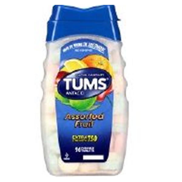 GSK Consumer Healthcare Tums Smoothies Antacid Chw Tab Btl 750mg X-Str Asst Frt 60/Bt, 36 BT/CA (739287)