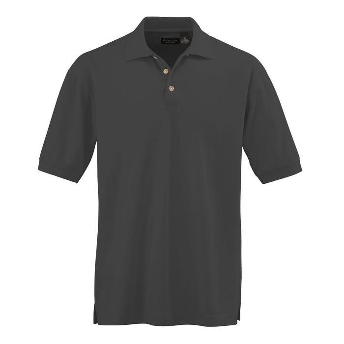 Ultraclub Men's Whisper Pique Polo - Men's Whisper Pique Polo Shirt, 60% Cotton/40% Polyester, Black, Size 5XL - 8540BLK5XL