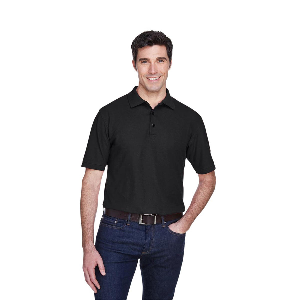Ultraclub Men's Whisper Pique Polo - Men's Whisper Pique Polo Shirt, 60% Cotton/40% Polyester, Cardinal, Size M - 8540CARM