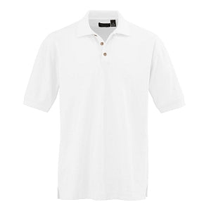 Ultraclub Men's Whisper Pique Polo - Men's Whisper Pique Polo Shirt, 60% Cotton/40% Polyester, White, Size S - 8540WHTS