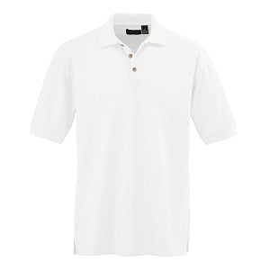 Ultraclub Men's Whisper Pique Polo - Men's Whisper Pique Polo Shirt, 60% Cotton/40% Polyester, White, Size 2XL - 8540WHTXXL