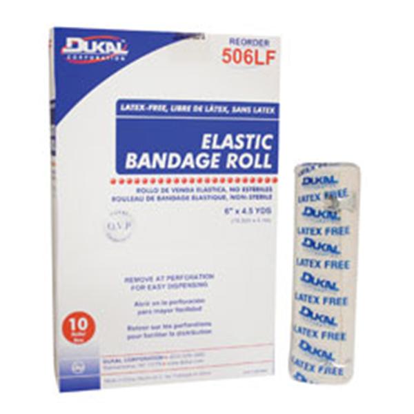 Dukal oration Bandage 6"x4.5yd Stretch Elastic 2 Clip Closure Tan LF NS 10Rl/Bx, 5 BX/CA (506LF)