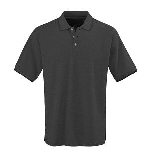 Ultraclub Men's Rib Collar Polo Shirts - Men's Polo Shirt with Rib Collar and Contrast Trim, 60% Cotton/40% Polyester, Black / White, Size XL - 8545BLKXL