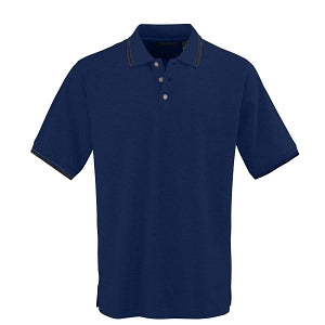 Ultraclub Men's Rib Collar Polo Shirts - Men's Polo Shirt with Rib Collar and Contrast Trim, 60% Cotton/40% Polyester, Navy / White, Size 2XL - 8545NVYXXL