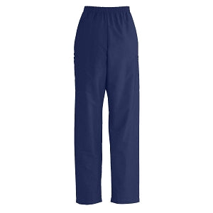 Medline ComfortEase Unisex Elastic Waist Cargo Scrub Pants with 3 Pockets - ComfortEase Unisex Elastic Waist Cargo Scrub Pants with 3 Pockets, Size L Regular Inseam, Midnight Blue - 9351JNTLM