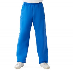 Medline ComfortEase Unisex Elastic Waist Cargo Scrub Pants with 3 Pockets - ComfortEase Unisex Elastic Waist Cargo Scrub Pants with 3 Pockets, Size M Regular Inseam, Royal Blue - 9351JRLMM