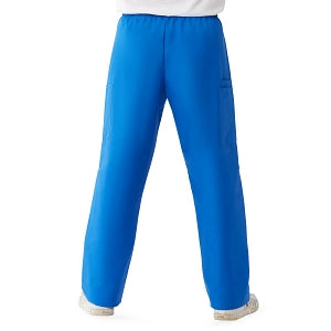 Medline ComfortEase Unisex Elastic Waist Cargo Scrub Pants with 3 Pockets - ComfortEase Unisex Elastic Waist Cargo Scrub Pants with 3 Pockets, Size 2XL Tall Inseam, Royal Blue - 9351JRLXXLL