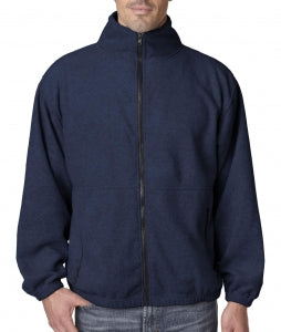 Ultraclub Men's Fleece Jackets - Unisex 100% Polyester Fleece Jacket, Navy, Size 2XL - 938NVYXXL