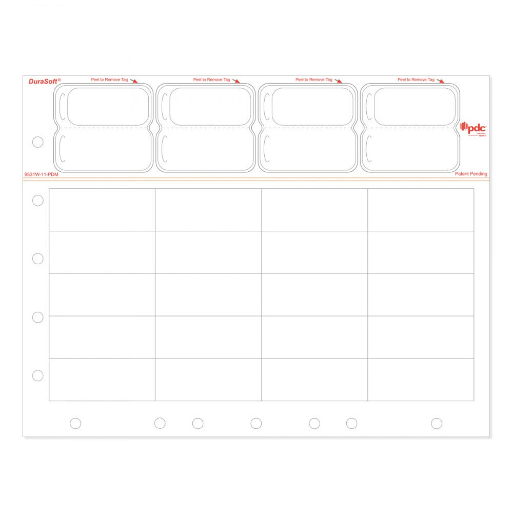 Durasoft Tendercare 20 Labels: 2.5" X 1" 4 Tags: 2.3" X 1" 500 Sheets/Case: 8.5" X 11"