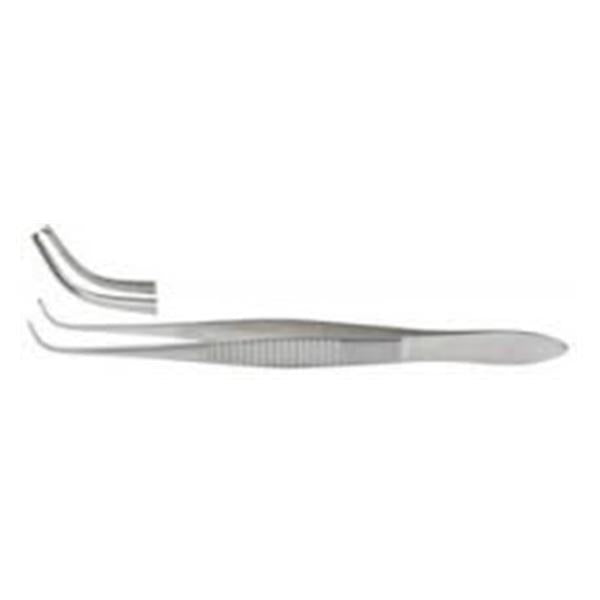 Miltex-Integra Miltex Forcep Tissue Iris 4" 0.5mm Wide Tip Full Curve 1x2 Teeth SS ea