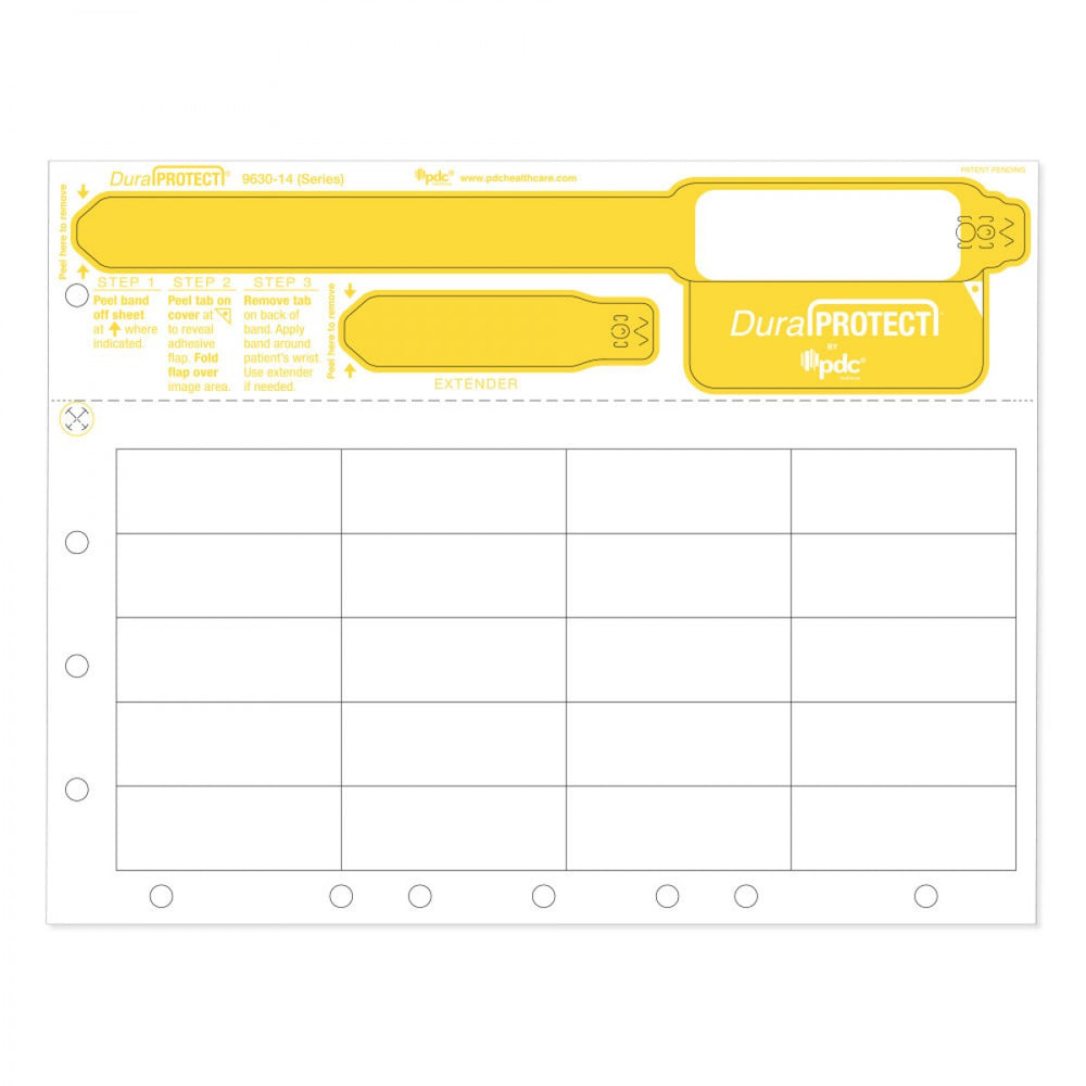 Laminate Shield Laser Wristband Adult Wristband With Extender Tamper Evident 20 Labels Per Sheet: 2.5" X 1" 1000 Sheets/Case: 8.5" X 11" Drop-In Replacement For Laserband Lb2-Adult-L2