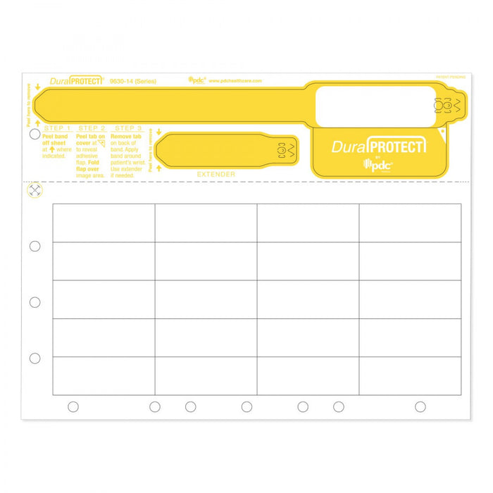 Laminate Shield Laser Wristband Adult Wristband With Extender Tamper Evident 20 Labels Per Sheet: 2.5" X 1" 1000 Sheets/Case: 8.5" X 11" Drop-In Replacement For Laserband Lb2-Adult-L2