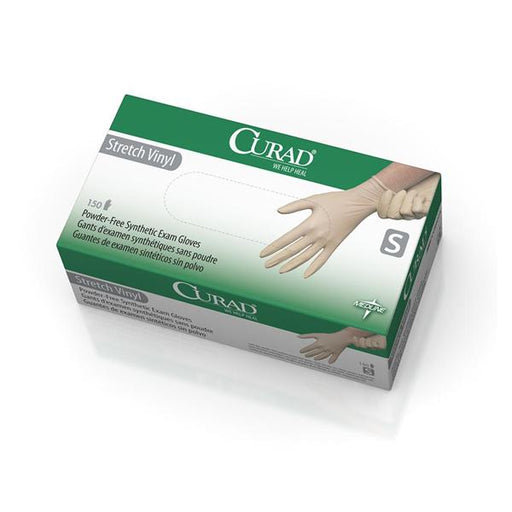 Medline Industries  Gloves Exam Curad PF Vinyl Latex-Free 9.5 in Sm Cream 150/Bx, 10 BX/CA (CUR9224)