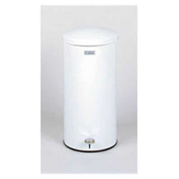 Rubbermaid Container Waste Defenders Stl 5gal Step-On Ld Wht Rnd Ea