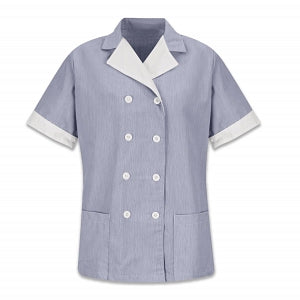 Vf Workwear-Div / Vf Imagewear (W) Ladies Double-Breasted Lapel Tops - Double Breasted Women's Tunic, Navy, Pincord, Size 3XL - 9S03NVXXXL