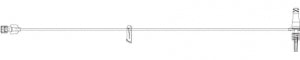 ICU Medical Microbore Extension Sets - Microbore Extension Set, Female Adapter, Removable Slide Clamp, MicroClave Rotating Luer T-Connector, 5" - 12545-02