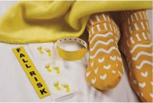 Alba-Waldensian Single Tread Safety Slipper Socks - Single Tread Safety Slipper Socks, Polyester, Yellow, Size XL - VP182