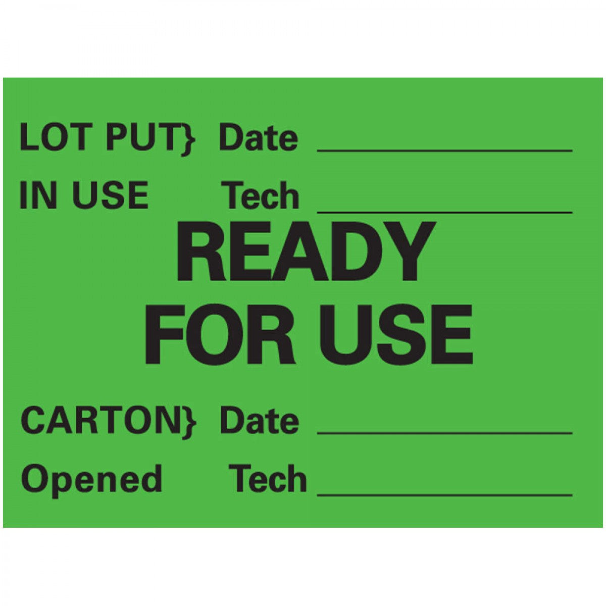 Lab Communication Label (Paper, Permanent) Lot Put Date In 2