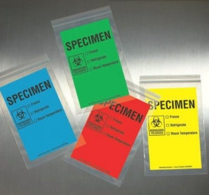 Action Bag Company Color Specimen Bags - Color-Coded Specimen Bag with Pouch, Blue, 6" x 9" - CCST69BL