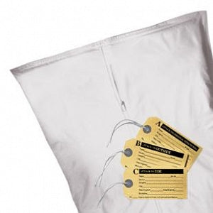 Action Bag Company Body Pouches - White Vinyl Body Bag with Curved Zipper and Tags, Adult, 6 mil, 36" x 90" - UZ