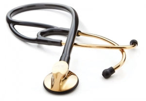 ADC Adscope 600 Platinum Cardiology Stethoscope - ADSCOPE, 600, GOLD PLATED EDITION, BLACK - 600GP