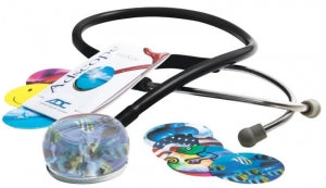 American Diagnostic Vistascope Acrylic Clinician Stethoscope - Adscope 655 Vistascope Acrylic Clinician Stethoscope, 31.5", Black - 655BK