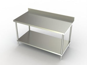 Aero Manufacturing Work Tables - Stainless Steel Work Table, with Backsplash, TSB Series, 24" x 60" - 4TSB-2460